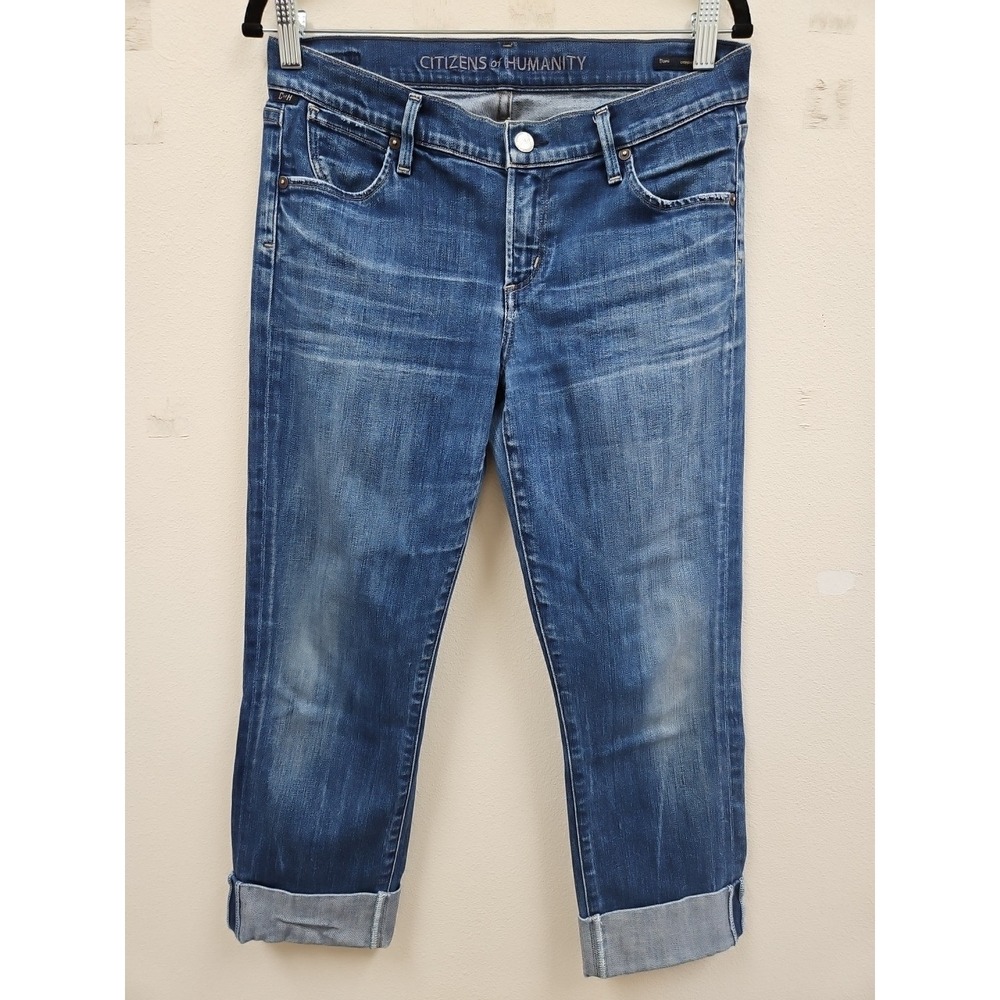 Citizens of Humanity Womens Dani Cropped Straight Leg Jeans Size 28  Cuffed